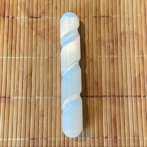 Hand Carved Spiral Selenite Wand